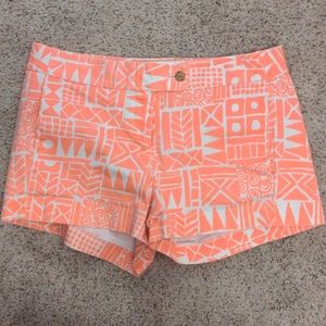 J crew pattern orange shorts